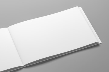white album book blank open page mockup 3d render