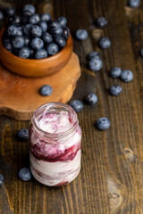 yogurt made from milk with blueberry flavor