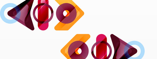 Colorful geometric abstract background. Minimal triangle and square shapes composition