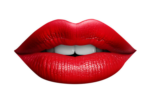 Womens lips isolated transparency background.Generative AI	
