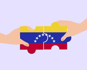 Obraz na płótnie Canvas Solidarity and togetherness in Venezuela, people helping each other, unity and help