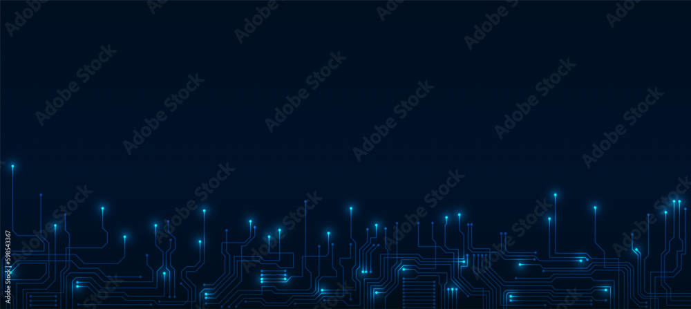 Wall mural technology background with hi-tech digital data