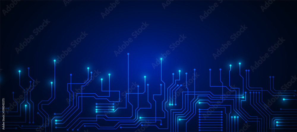 Wall mural technology background with hi-tech digital data