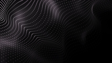 Sci-fi background. Digital landscape with dots and lines. Cyberspace grid. Background concept for your design. 3d