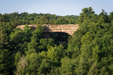 Fototapeta na wymiar Overlook of the Land Bridge at Natural Bridge State Resort Park in Kentucky