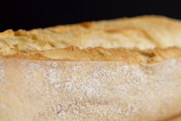 Details of a whole soft and fresh loaf of bread