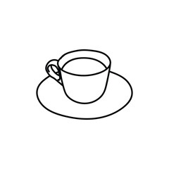 Glass mug coffe line simple logo