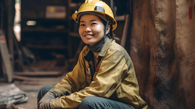 Asian Mine Worker woman 1