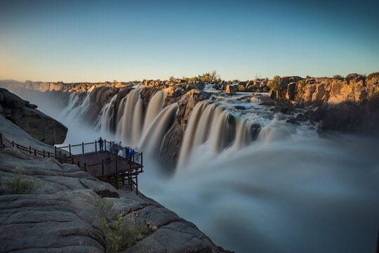 Wide angle view of the Augrabies falls in full flood on the Orangeriver in the northern cape of south africa