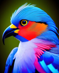 AI Digital Illustration Exotic Colourful Bird
