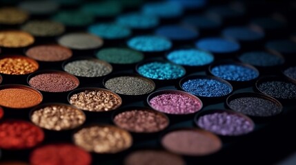 Obraz na płótnie Canvas Closeup shot of eye shadow, heavenliness care things, gloriousness care things. Competent eyeshadow palette colossal scale shot. Creative resource, AI Generated