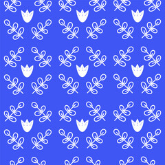 Modern abstract flower pattern design. Hand drawn vector floral design illustration. Trendy organic seamless pattern