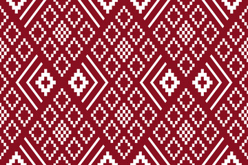 Red traditional ethnic pattern paisley flower Ikat background abstract Aztec African Indonesian Indian seamless pattern for fabric print cloth dress carpet curtains and sarong