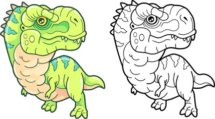 cute dinosaur tyrannosaurus coloring book