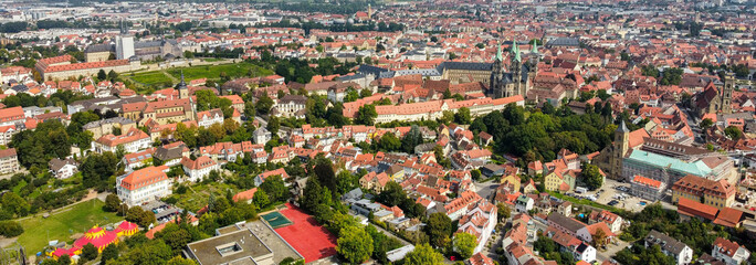 panorama aerial view of the old town bamberg in bavaria germany