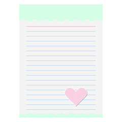 Paper Note Cute Heart Line Logo Symbol
