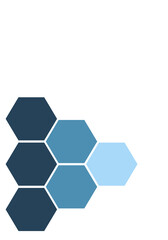 Sechsecke in Blauabstufungen