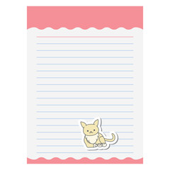Paper Note Aesthetic Cat Sticker Various Poses