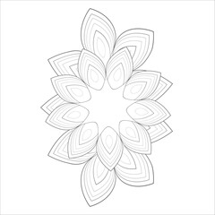 Printable Decorative Doodle flowers in black and white for coloringbook, cover or background. Hand drawn sketch for adult anti stress coloring page vector.