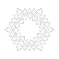 Printable Decorative Doodle flowers in black and white for coloringbook, cover or background. Hand drawn sketch for adult anti stress coloring page vector.