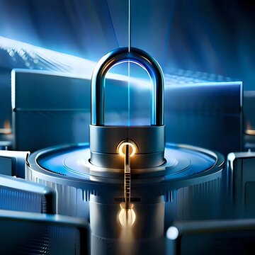 Closed padlock symbolizing cybersecurity.