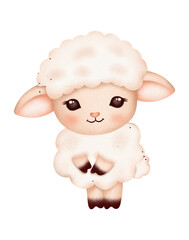 Cute baby sheep watercolor