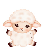 Cute baby sheep watercolor