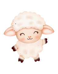 Cute baby sheep watercolor