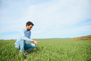 Indian farmer on agricultural field