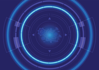 technology concept. HUD Circle User interface on blue background. circle elements for data infographics. modern user interface elements. Vector illustration for your design