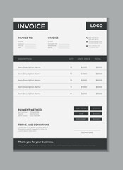 Invoice template design, billing cash voucher, money receipt cash memo layout design with mockup