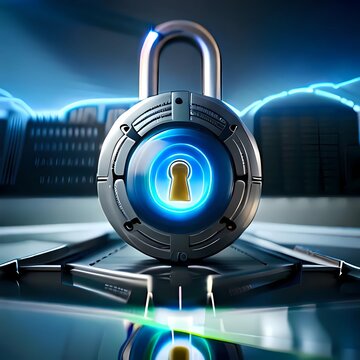 Closed padlock symbolizing cybersecurity.
