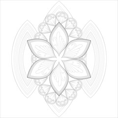 Printable Decorative Doodle flowers in black and white for coloringbook, cover or background. Hand drawn sketch for adult anti stress coloring page vector.