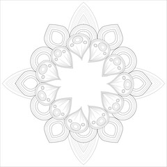 Printable Decorative Doodle flowers in black and white for coloringbook, cover or background. Hand drawn sketch for adult anti stress coloring page vector.