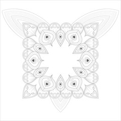 Printable Decorative Doodle flowers in black and white for coloringbook, cover or background. Hand drawn sketch for adult anti stress coloring page vector.