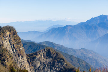 Fototapeta premium Beautiful scenery view on the mountain in Alishan national forest recreation area in Taiwan
