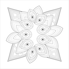 Printable Doodle flowers in monochrome for coloring page, cover, wedding invitation, greeting card, wall art isolated on white background. Hand drawn sketch for adult anti stress coloring page.