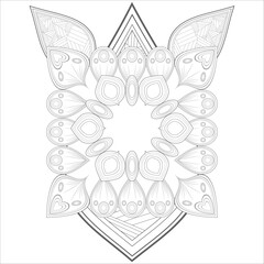 Printable Doodle flowers in monochrome for coloring page, cover, wedding invitation, greeting card, wall art isolated on white background. Hand drawn sketch for adult anti stress coloring page.