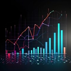 graph with arrow background. generative ai