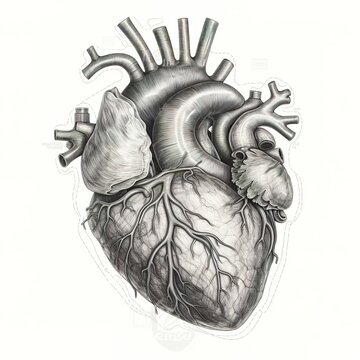 human heart. Heart anatomically accurate with venous system. generative AI