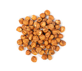 Nut Kernels, Hazelnuts Pile Isolated, Healthy Organic Nuts Group, Nut Kernels on White