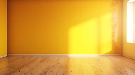 yellow background abstract with Gradient in empty room studio, digital ai art	
