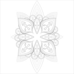 Decorative Doodle flowers in black and white for coloring book, cover or background. Hand drawn sketch for adult anti stress coloring page.-vector 