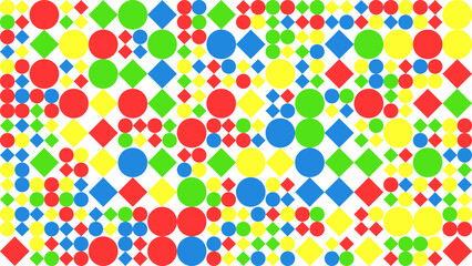 Colourfu geometric mosaic seamless pattern illustration with creative abstract shapes. Modern style background print. Trendy bright symbols and minimalist shape texture, geometry collage. Vector