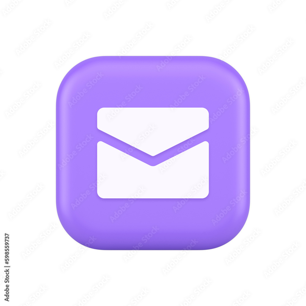 Poster newsletter inbox chat message button remotely communication digital notification 3d icon