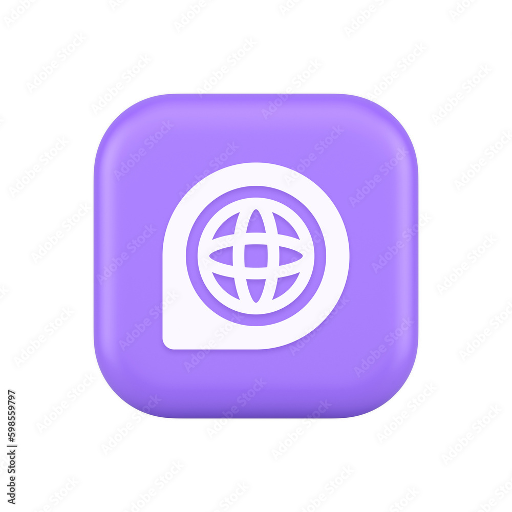 Aufkleber internet access connection pointer button web address global cyberspace communication 3d icon