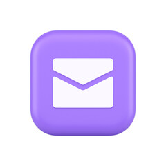 Newsletter inbox chat message button remotely communication digital notification 3d icon
