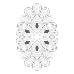 Decorative Doodle flowers in black and white for coloring book, cover or background. Hand drawn sketch for adult anti stress coloring page.-vector 