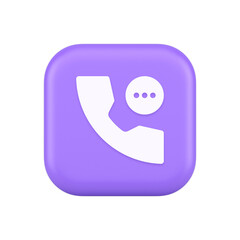 Phone consulting live chat emergency help assistance button web app design 3d realistic icon