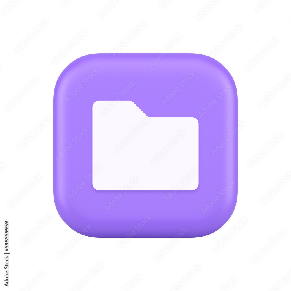 Poster file folder archive directory button cyberspace digital document storage organizing 3d icon